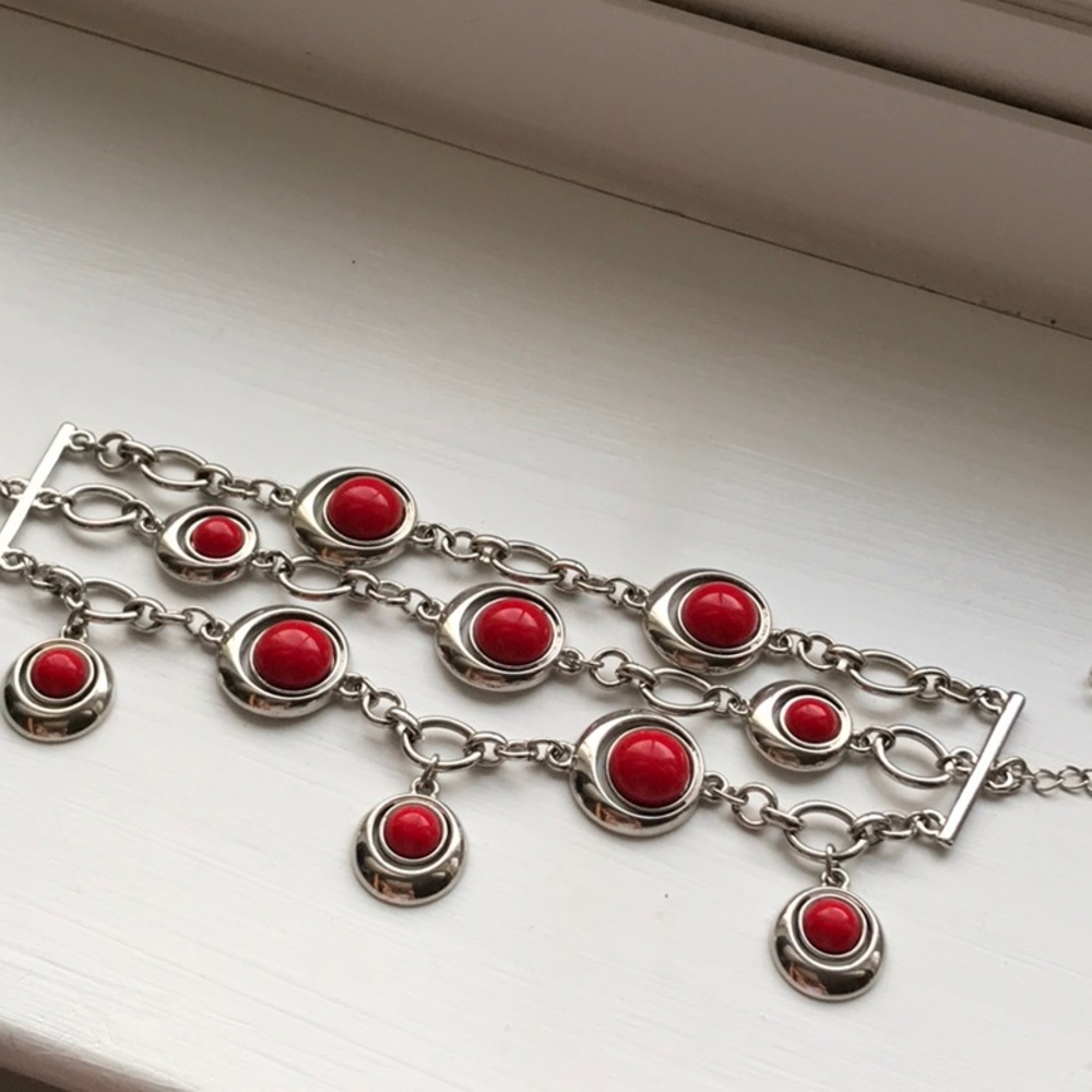 White House Black Market silver tone 7 in bracelet